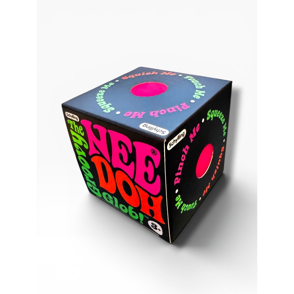 Schylling NeeDoh Groovy Glob Neon Pink Stress Ball Fidget Toy New Authentic
